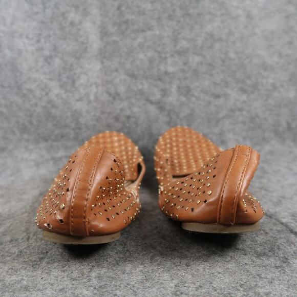 Steve Madden Shoes Womens 9 Ballet Flats Studs Perforated Brown Slip On Casual - Picture 5 of 12